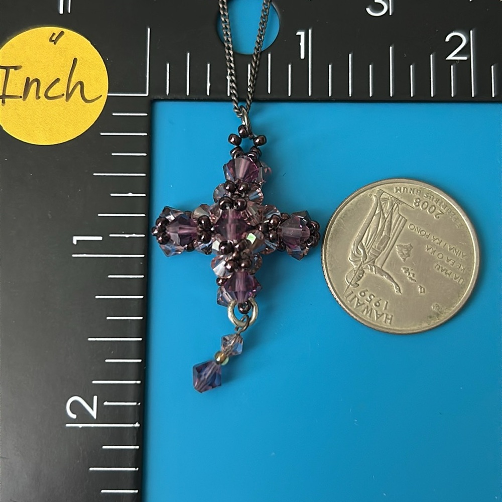 Swarovski Crystal Elements Cross Necklace - image 6